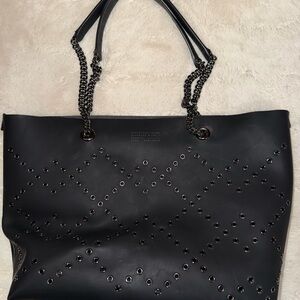 Marc Jacobs Black Eyelet Chain-Handle Tote